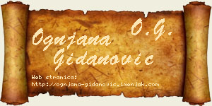 Ognjana Gidanović vizit kartica